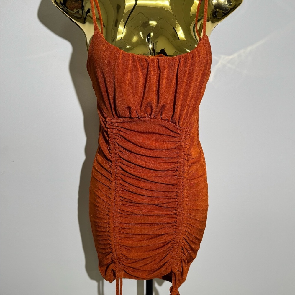 Forever 21 Rust Ruched Mini Dress - Picture 3 of 7